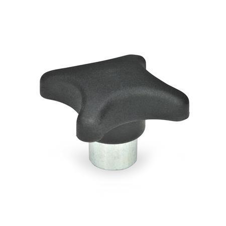 Otto Ganter Hand Knob Technopolymer with Protruding Steel Bushing, GN 6335.2
